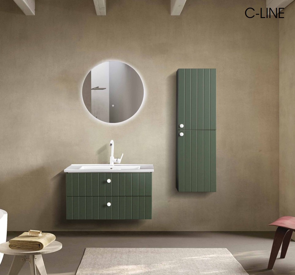 BANYO DOLABI C-LINE HAKİ YEŞİL - BOY DOLABI